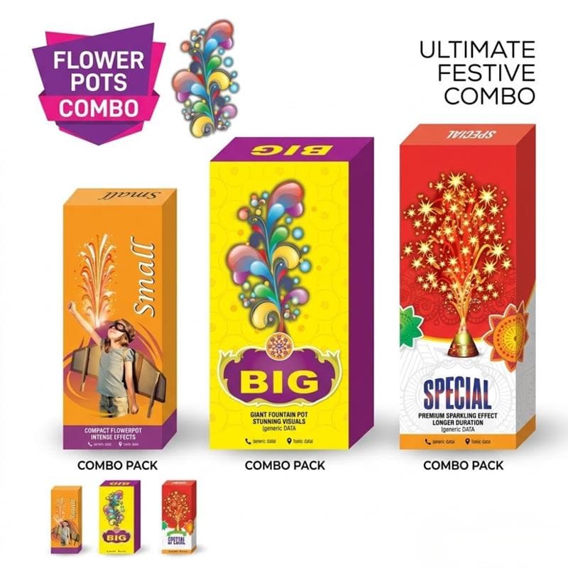 Bijili flower pot combo — all sizes, Sivakasi 2026